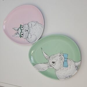 Easter bunny egg plate set